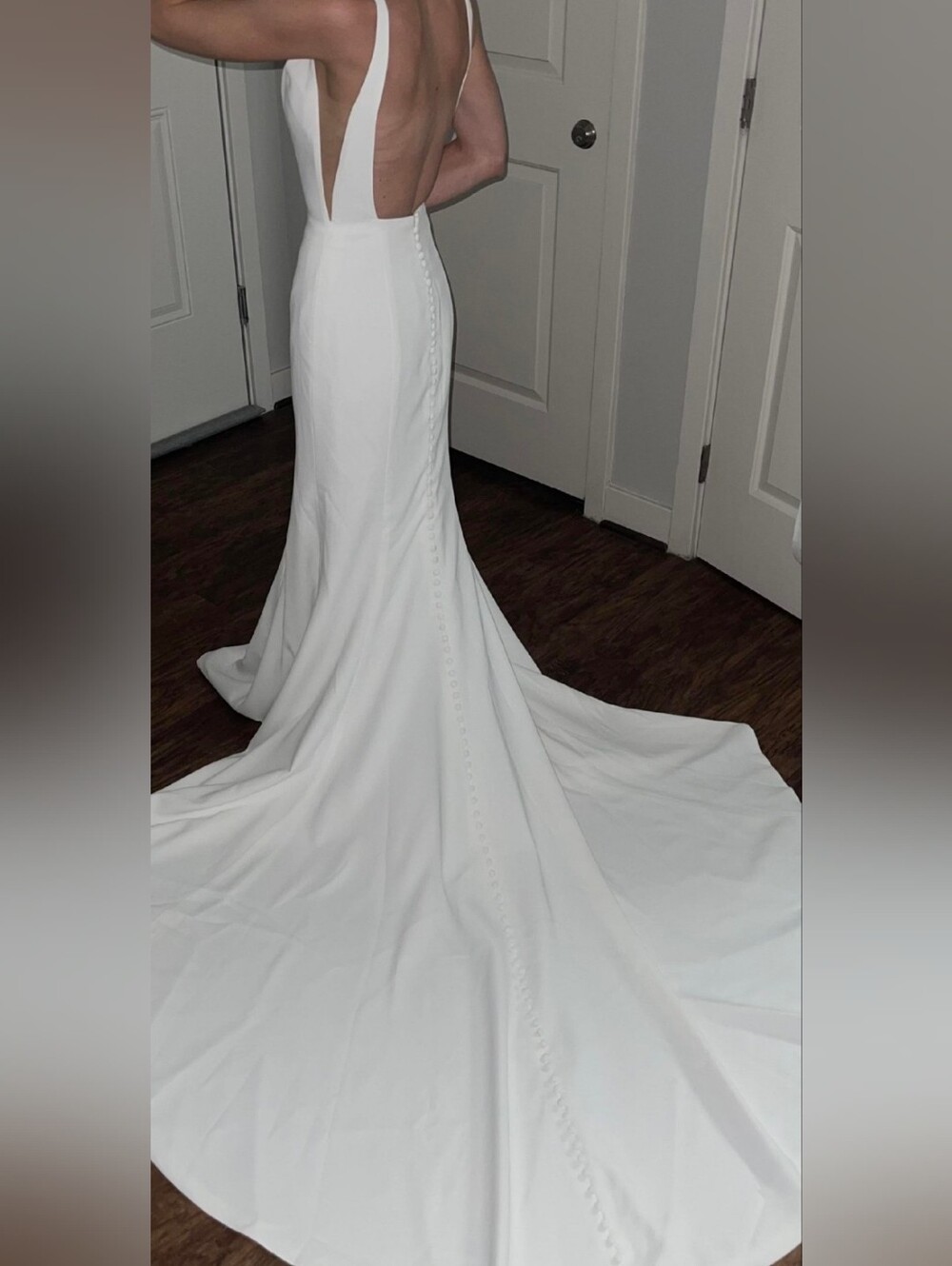 Justin Alexander Axel Elegant White Backless Wedding Dress Size 14